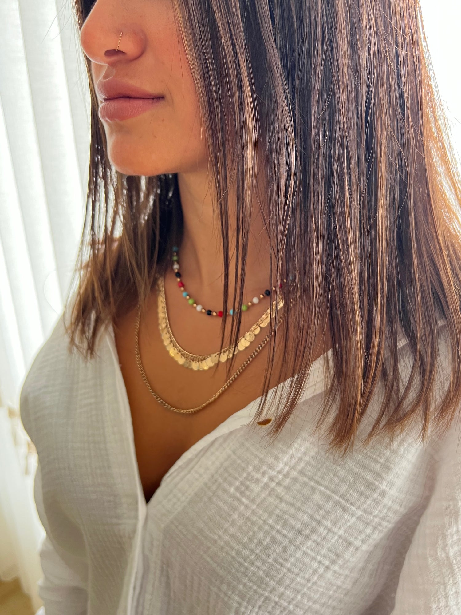 Ensemble collier femme acier inoxydable couleur or Avjîn Paris