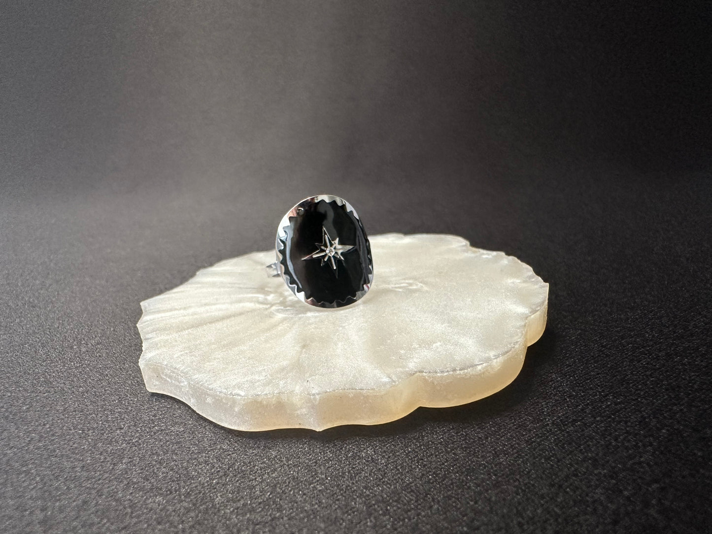 Bague femme acier inoxydable couleur argent et noir Avjîn Paris Stella