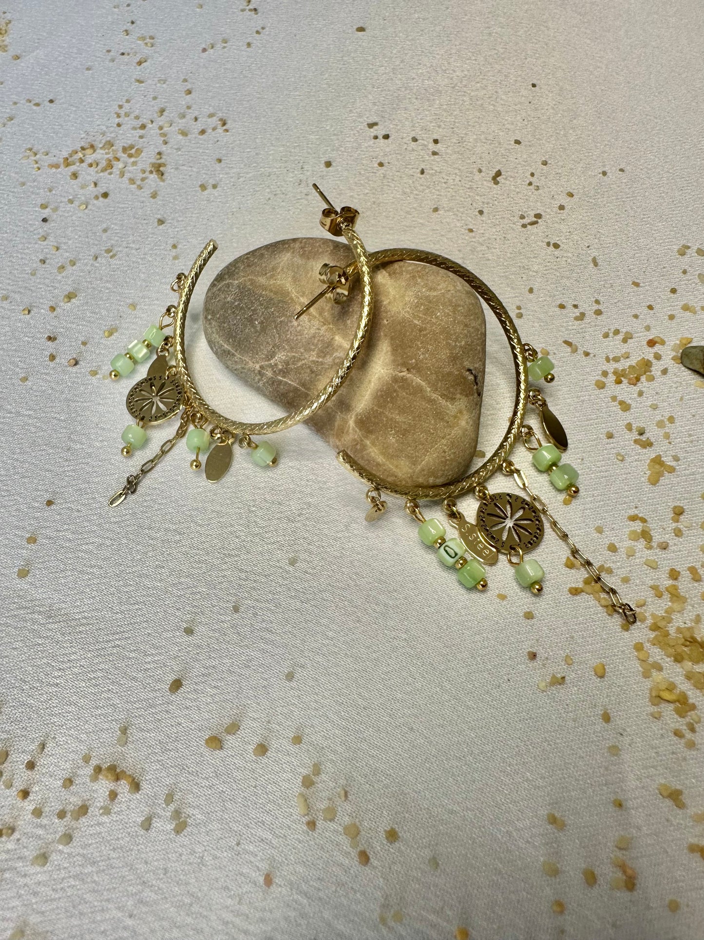 Boucle d'oreilles femme acier inoxydable couleur or Avjîn Paris Zingaro
