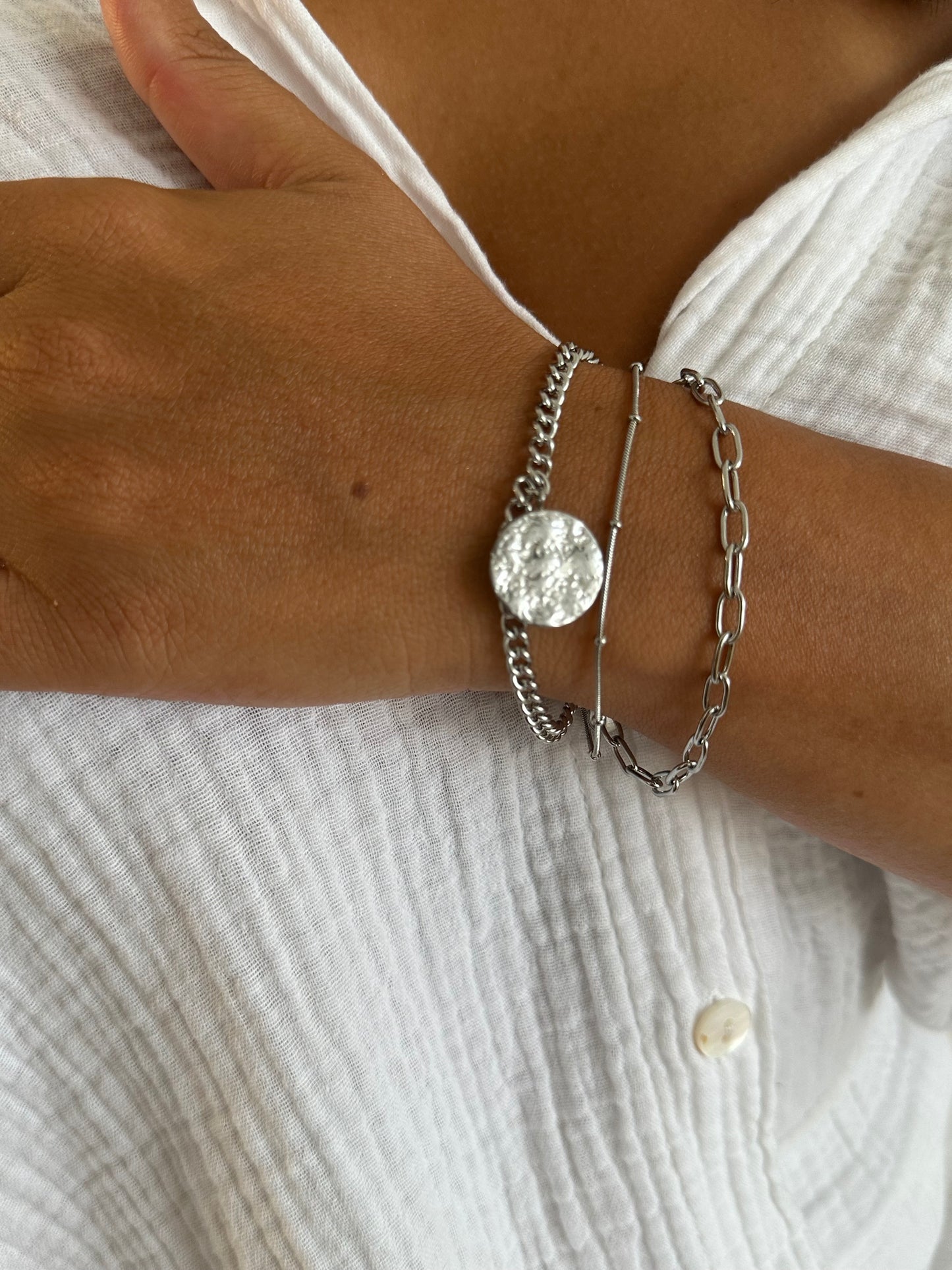 Bracelet femme acier inoxydable couleur argent Avjîn Paris Captive
