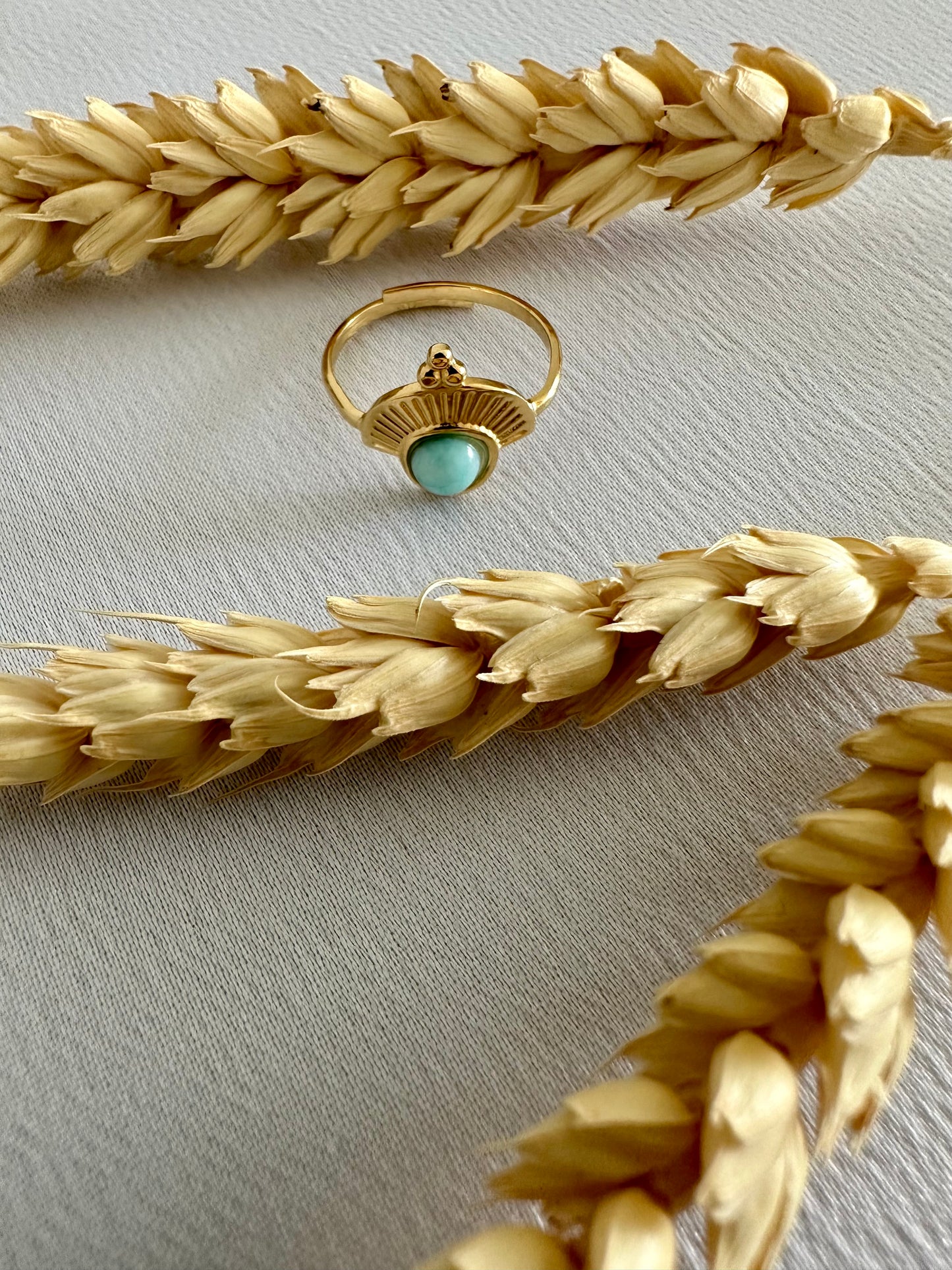 Bague femme acier inoxydable couleur turquoise Avjîn Paris Mesopotamie
