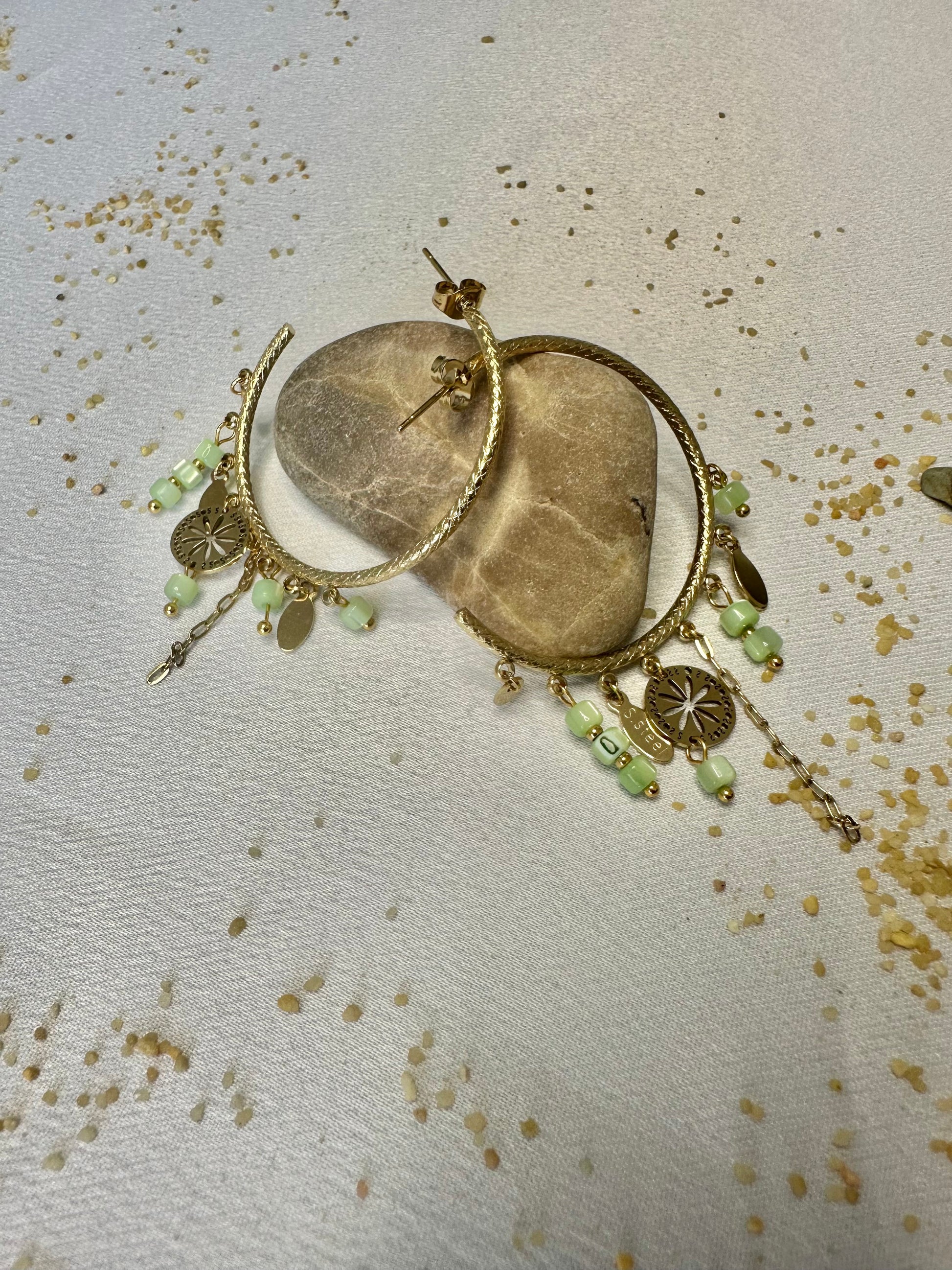 Boucle d'oreilles femme acier inoxydable couleur or Avjîn Paris Zingaro
