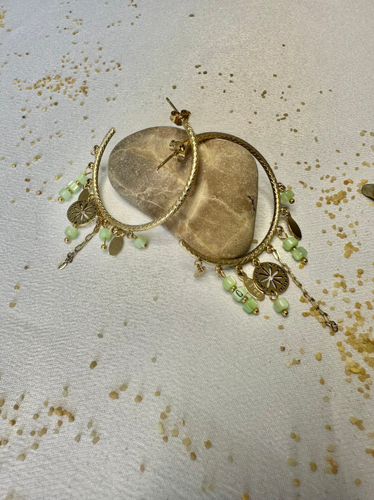 Boucle d'oreilles femme acier inoxydable couleur or Avjîn Paris Zingaro